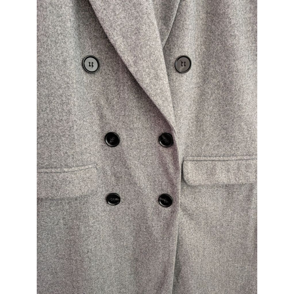 Women's Noracora Grey Coat with Black Buttons Size L - Picture 5 of 10